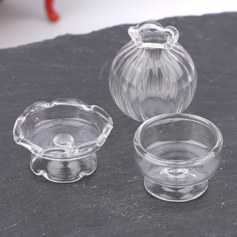 1:12 Dollhouse Miniature Glass - Vase Decor ulasan dan harga