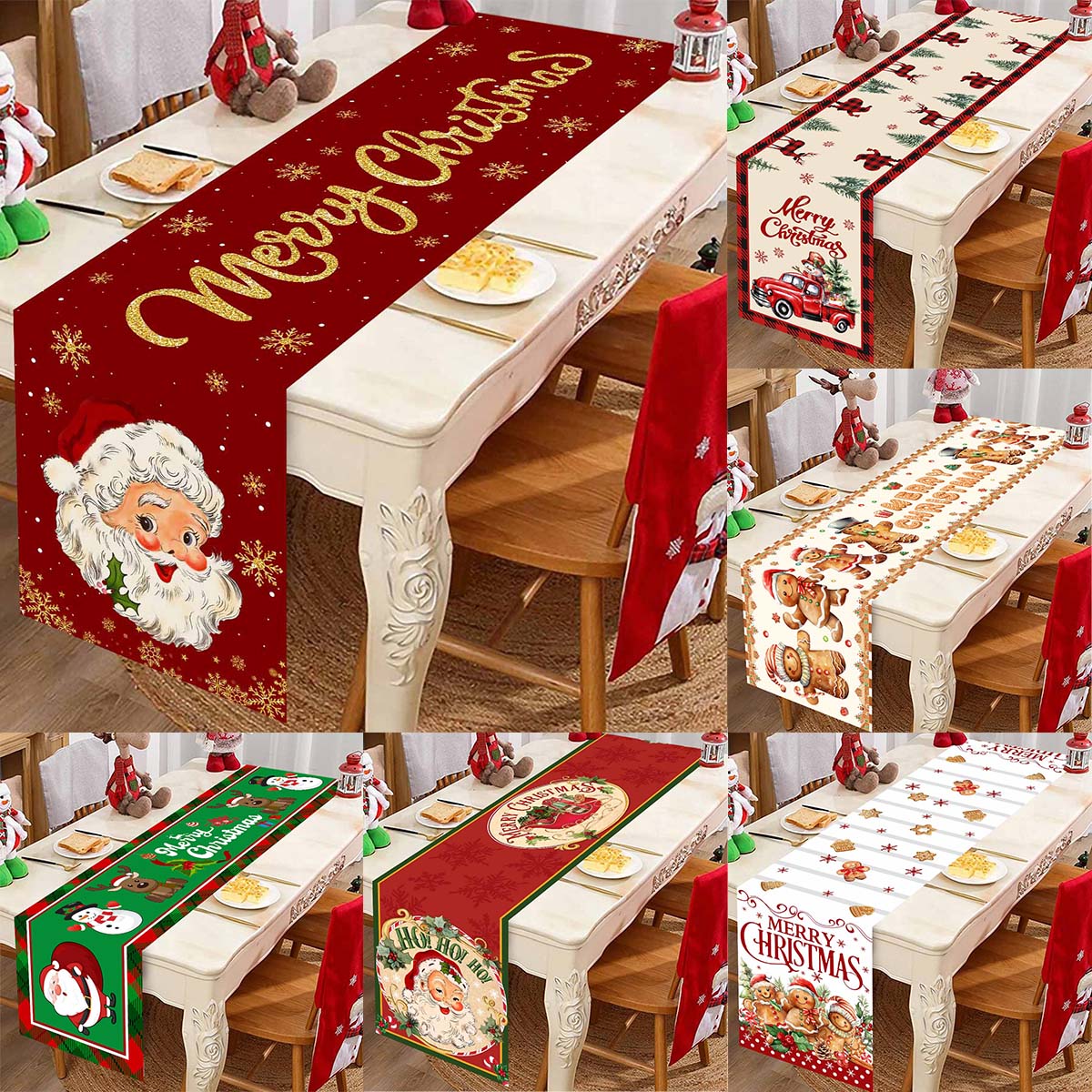 Christmas Santa Clause Polyest - Table Runner ulasan dan harga