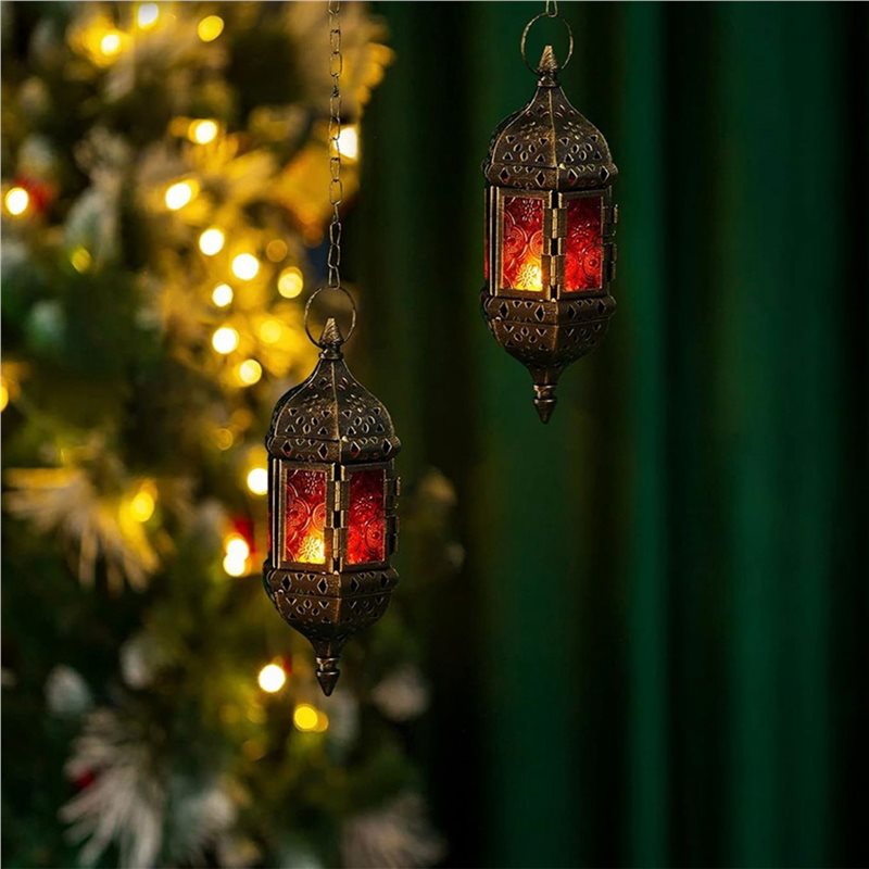 AB34-4 Pcs Hanging Hexagon Dec - Candle Holder Decor ulasan dan harga