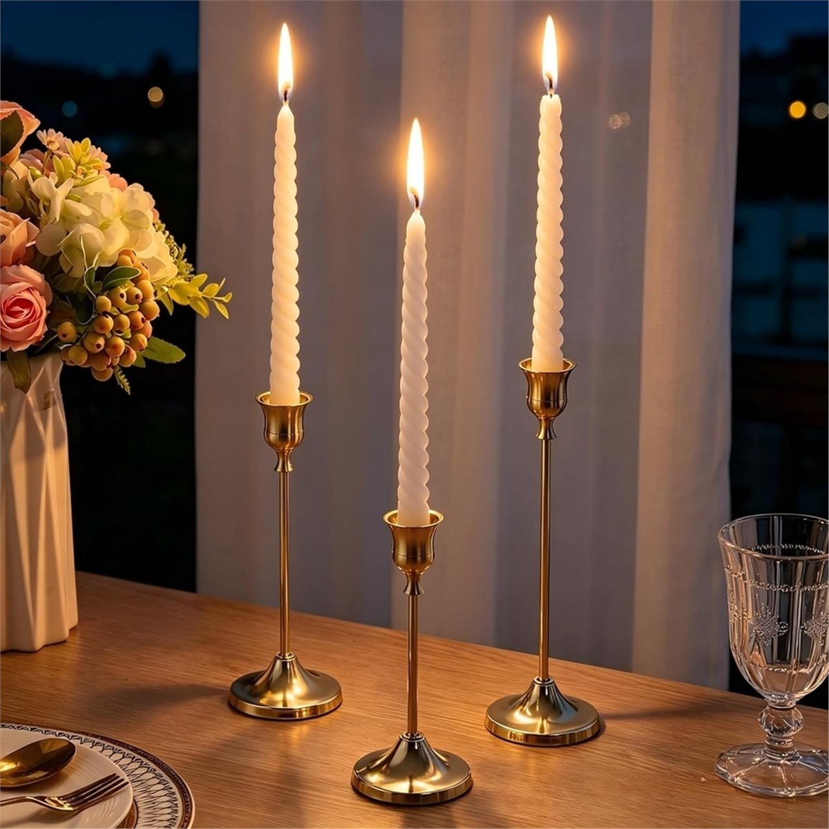 12 Pcs Gold Candlestick Holder - Candle Holder Decor ulasan dan harga