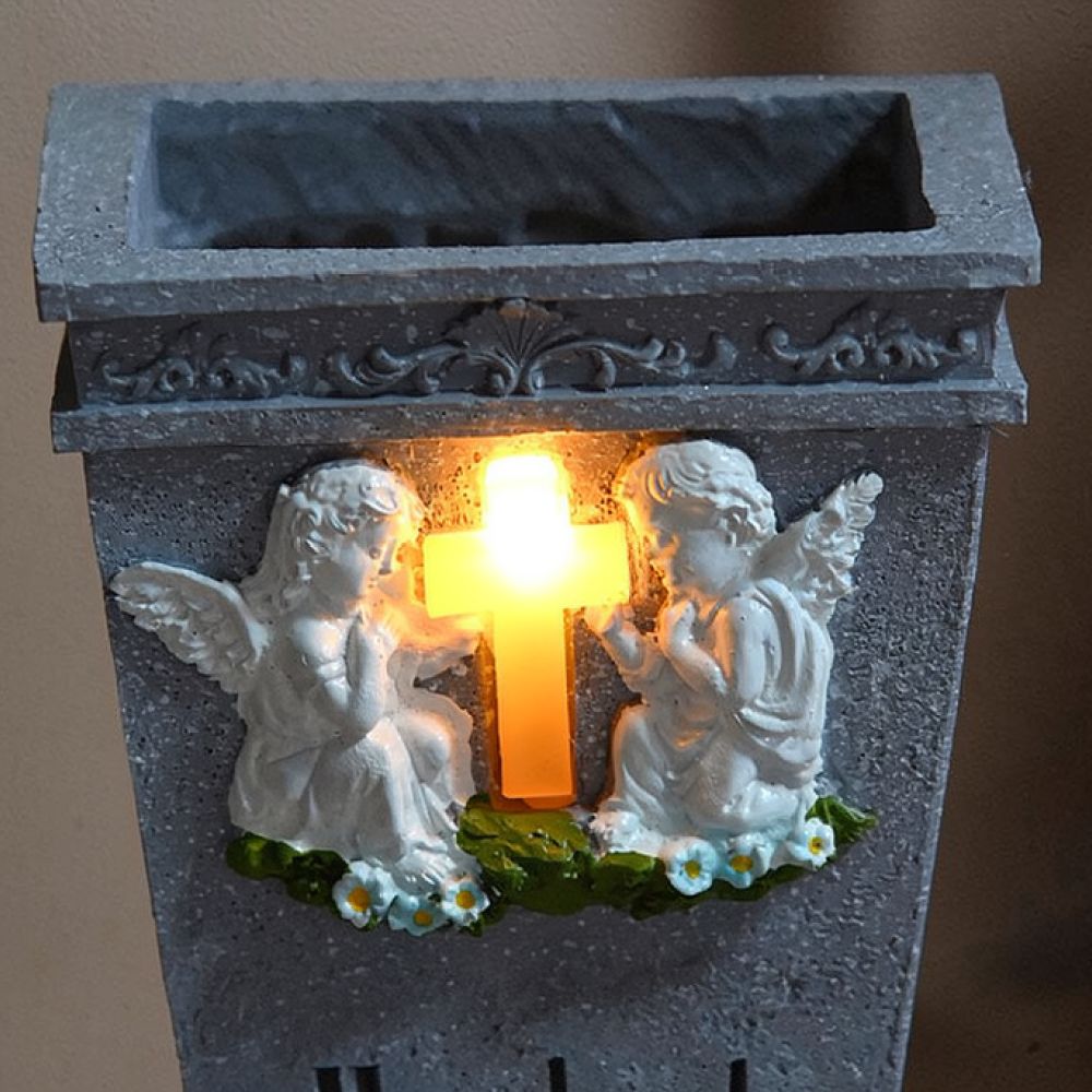 Resin Solar Cross Angel Grave  - Vase Decor ulasan dan harga